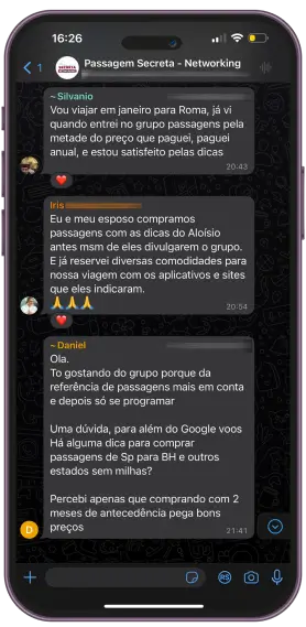 Conversa no Grupo de Networking